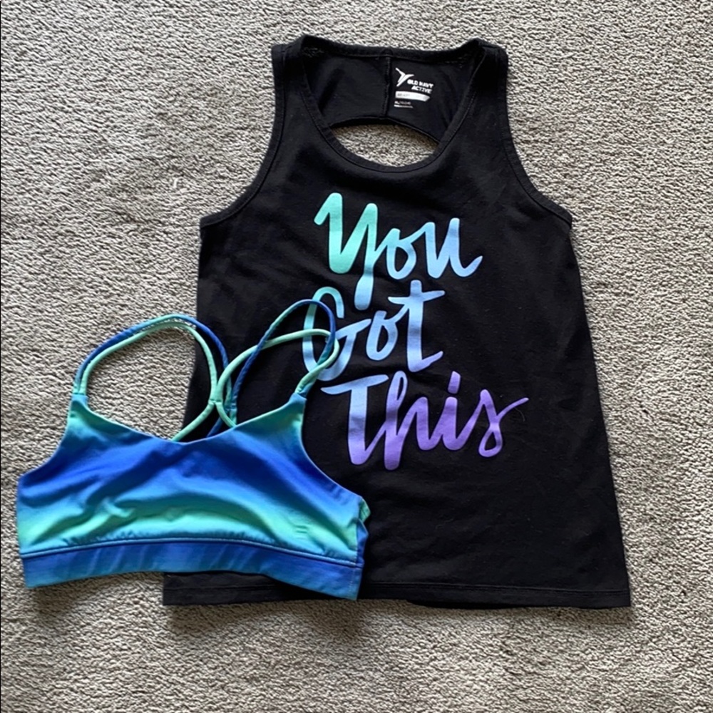 Girls Tank with Matching Sports Bra